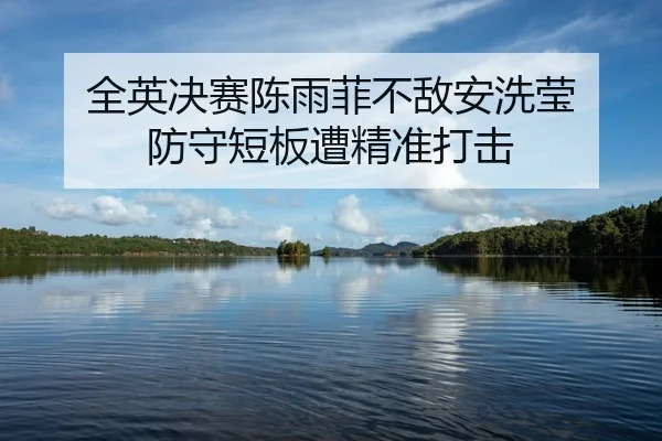 全英决赛陈雨菲不敌安洗莹 防守短板遭精准打击